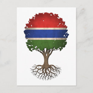 Anpassadet Gambian Flagga Livets träd Vykort