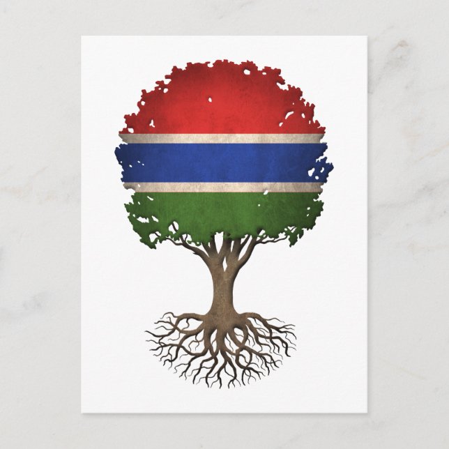 Anpassadet Gambian Flagga Livets träd Vykort (Framsida)