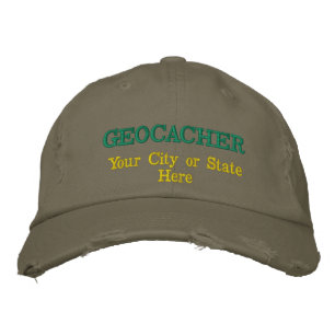 Anpassadet Geocacher's City eller State Broderad Keps