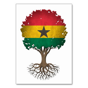 Anpassadet Ghana Flagga Livets träd Bordsnummer