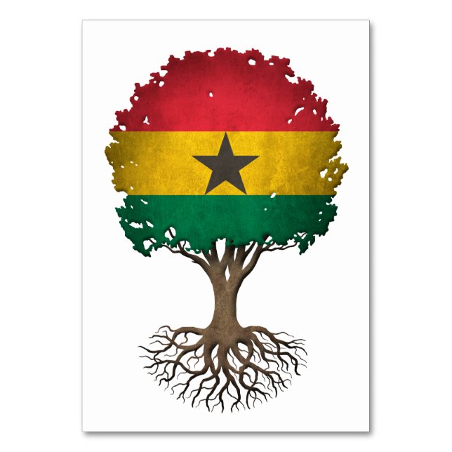 Anpassadet Ghana Flagga Livets träd Bordsnummer (Framsidan)