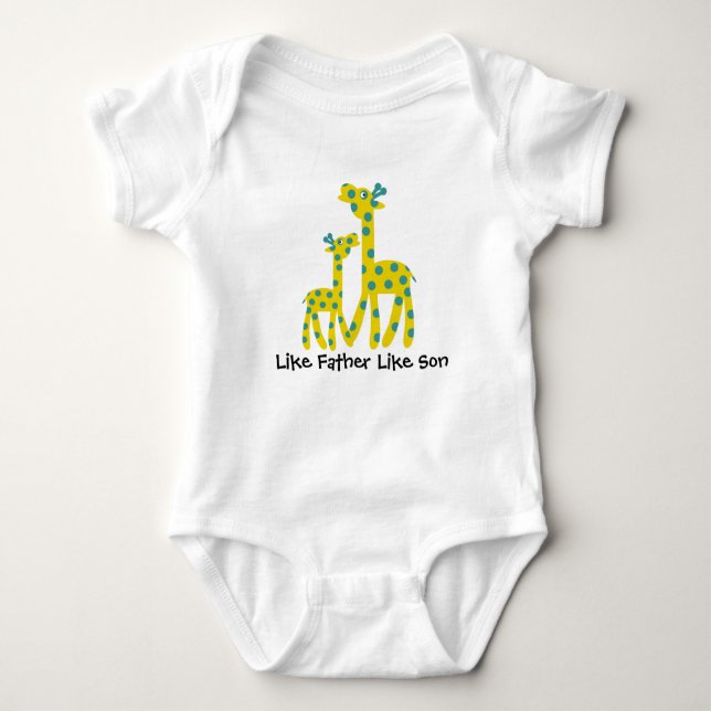 Anpassadet Giraffe Far Son T-shirt (Framsida)