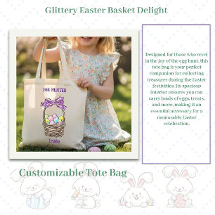 Anpassadet Glittery Påsk Basket Delight Tygkasse