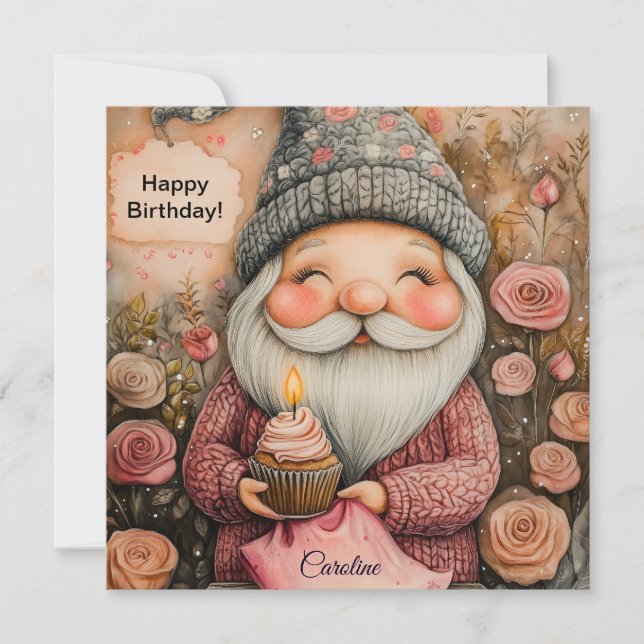 Anpassadet Gnome Birthday Design (Framsida)