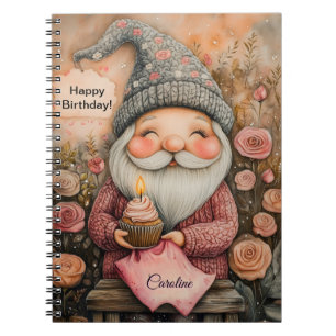 Anpassadet Gnome Birthday Design Anteckningsbok
