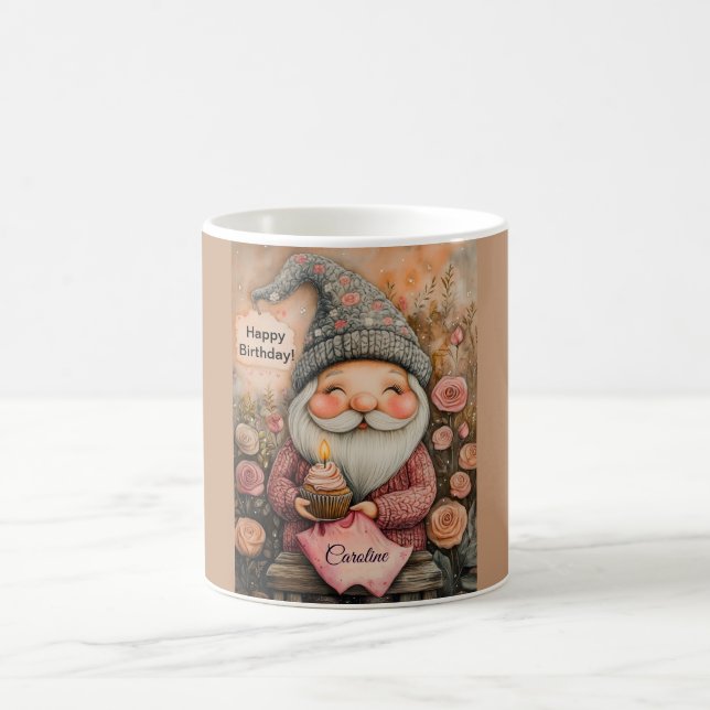 Anpassadet Gnome Birthday Design Kaffemugg (Center)