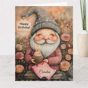 Anpassadet Gnome Birthday Design Kort