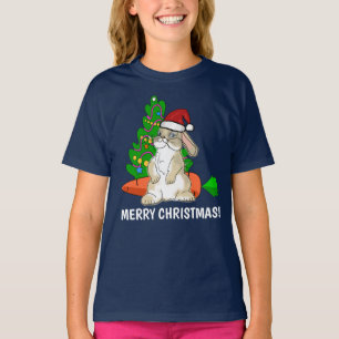 Anpassadet God jul i den funktionella Bunny Santa T Shirt