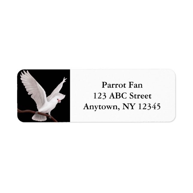Anpassadet Goffins Cockatoo Returadress Etikett (Framsidan)