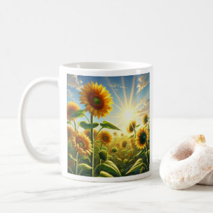 Anpassadet Golden Embrace Solros Kaffemugg