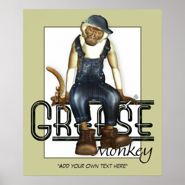 Anpassadet Grease Monkey Poster (Framsidan)