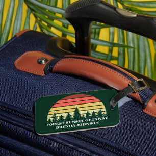 Anpassadet grönt Forest Sunset Natature Bagagebricka