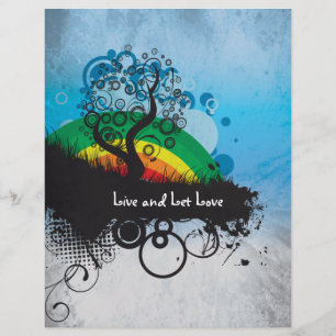 Anpassadet Grunge Rainbow Träd Reklamblad
