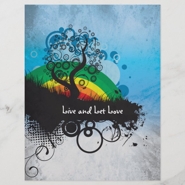 Anpassadet Grunge Rainbow Träd Reklamblad (Framsidan)