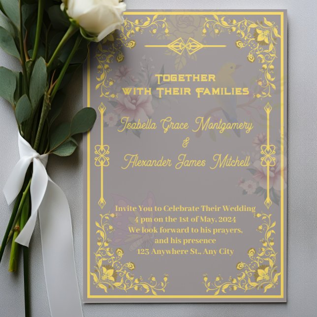 Anpassadet guld Royalets bröllopsinbjudningar Inbjudningar (funny wedding invitations wording, fun wedding invite sayings, cool wedding gift cards)