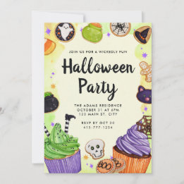 Anpassadet Halloween Bus eller godis Party Inbjudningar