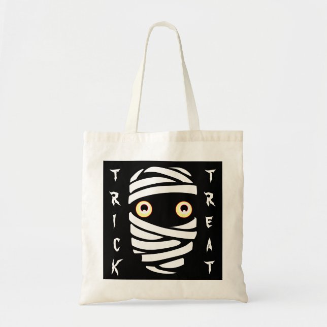 Anpassadet Halloween Loot Bag Mummy Tote Bag Tygkasse (Framsidan)