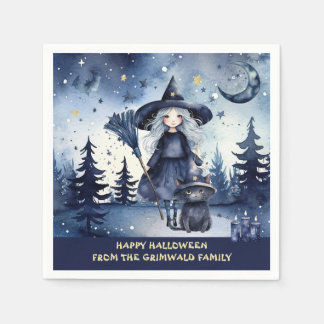 Anpassadet Halloween Pappra Napkins Forest Scene Pappersservett