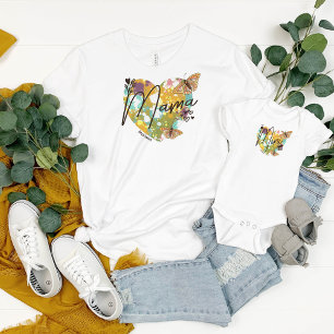 Anpassadet Heart Splatter Mamma Mini Butterflies T Shirt
