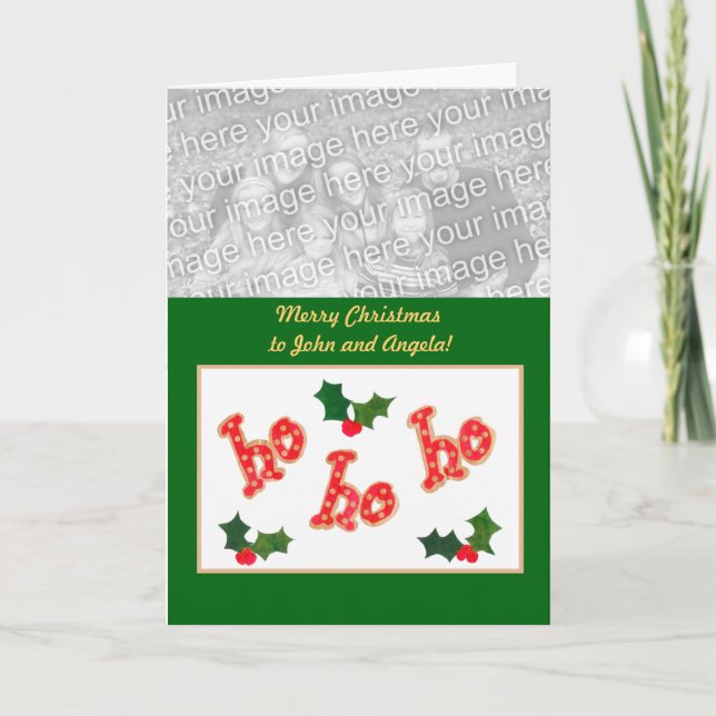Anpassadet Ho Ho Ho-julfotkort Helgkort (Framsida)