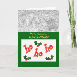 Anpassadet Ho Ho Ho-julfotkort Helgkort