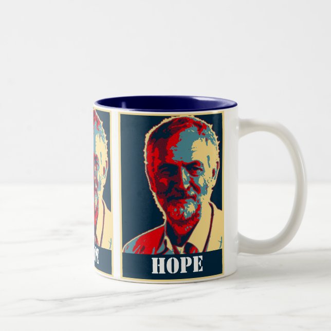 anpassadet HOPE mugg, som stöder byistarbetarna Två-Tonad Mugg (Höger)