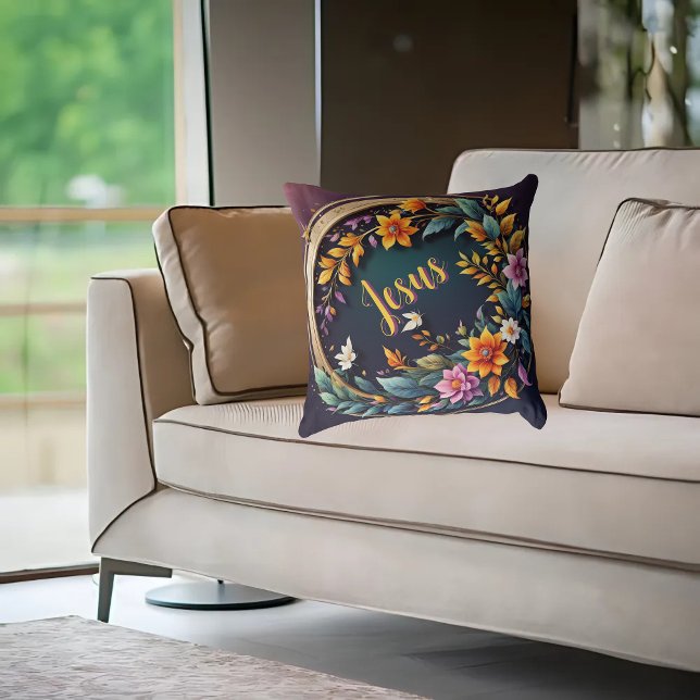 Anpassadet  i bakgrunden till mörkens Blommigt Kudde (Skapare uppladdad)