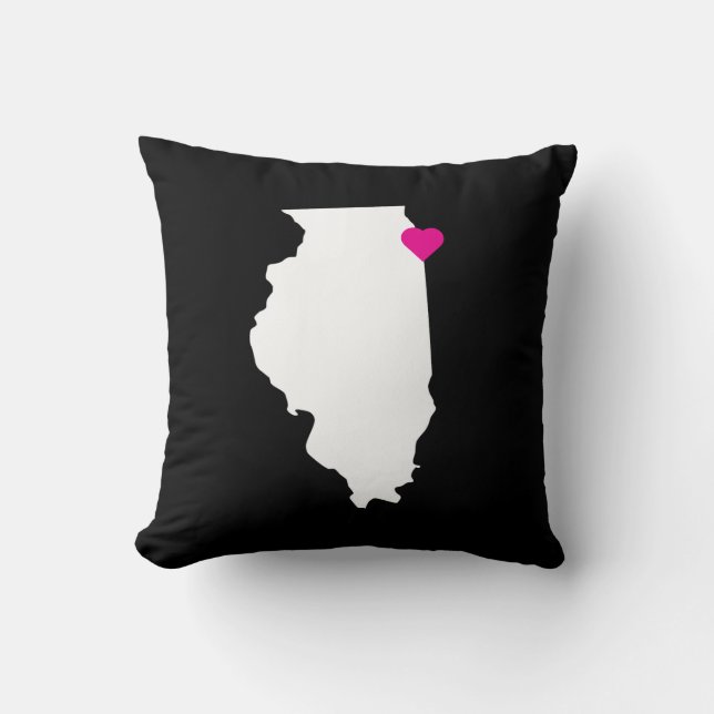 Anpassadet Illinois-staten Kärlek Reversible Pillo Kudde (Framsida)
