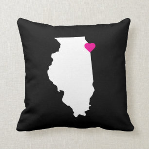 Anpassadet Illinois-staten Kärlek Reversible Pillo Kudde