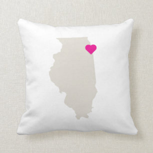 Anpassadet Illinois-staten Kärlek Reversible Pillo Kudde