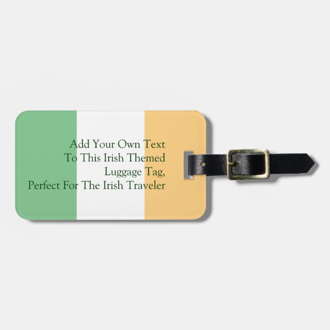 Anpassadet Irish Flagga Bagagebricka (Horisontell Framsida)