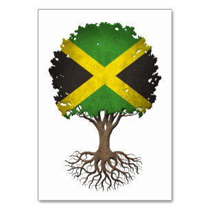 Anpassadet Jamaican Flagga Livets träd Bordsnummer