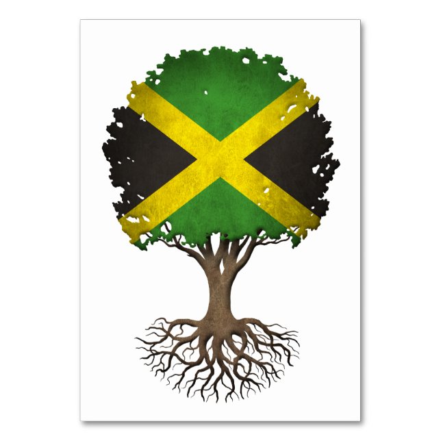 Anpassadet Jamaican Flagga Livets träd Bordsnummer (Framsidan)