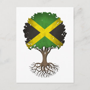 Anpassadet Jamaican Flagga Livets träd Vykort