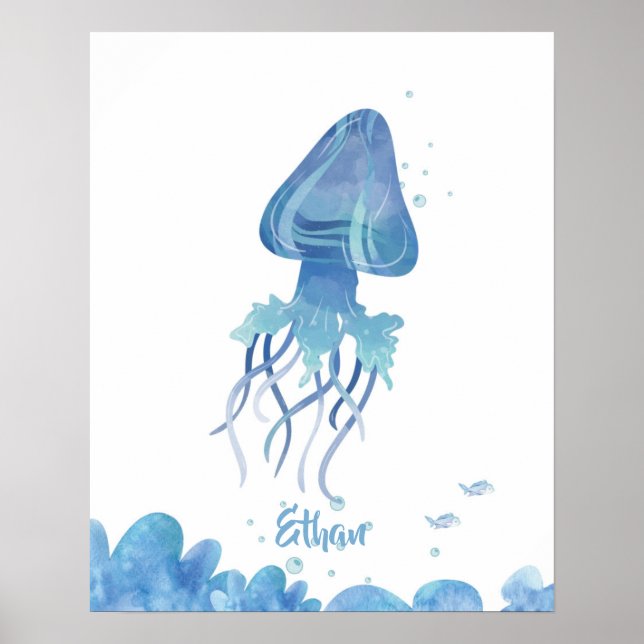 Anpassadet Jellyfish Serenity Poster (Framsidan)