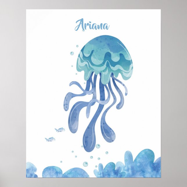 Anpassadet Jellyfish Serenity Poster (Framsidan)