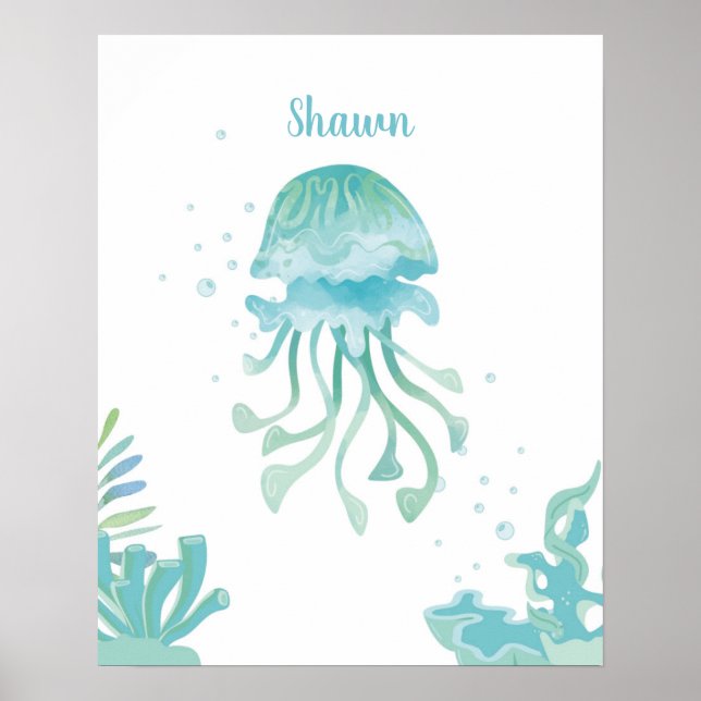 Anpassadet Jellyfish Tidal Comfort Poster (Framsidan)