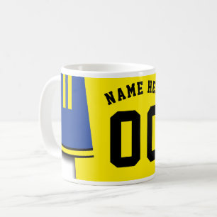 Anpassadet Jersey Mugg, Blue & Gult Kaffemugg