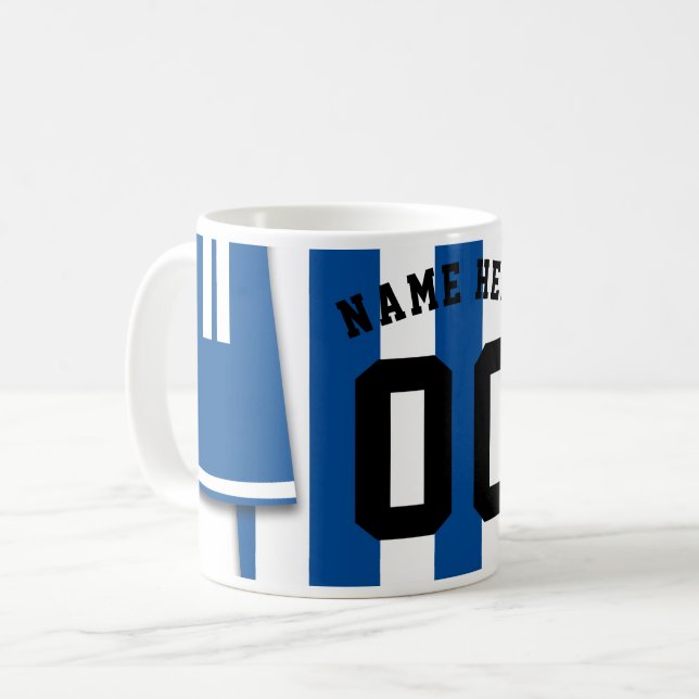 Anpassadet Jersey Mugg, Blue Rand Kaffemugg (Framsida vänster)
