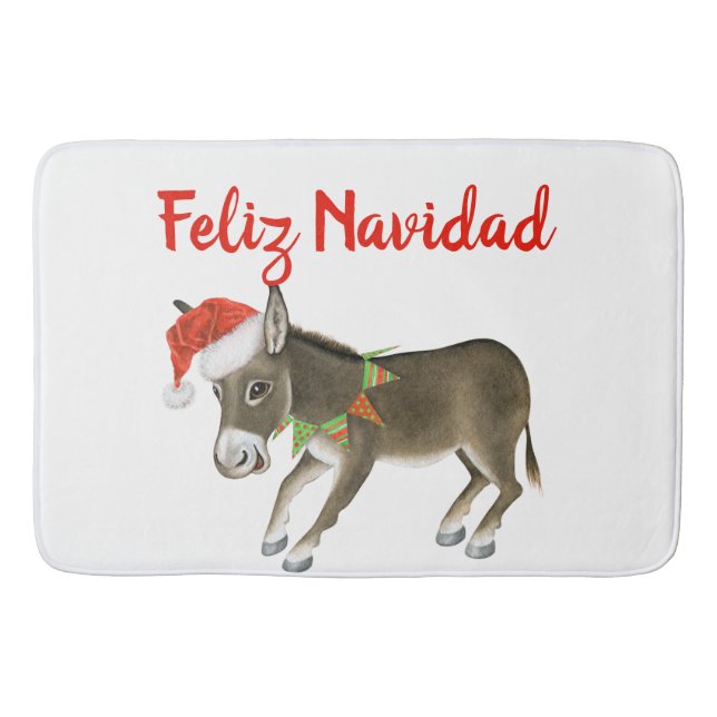 Anpassadet jul Burro Feliz Navidad Badrumsmatta (Framsidan)