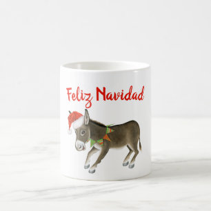 Anpassadet jul Burro Feliz Navidad Kaffemugg