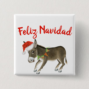 Anpassadet jul Burro Feliz Navidad Knapp