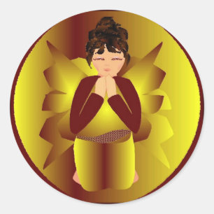 Anpassadet: Jul Peace Angel Plain Sticker Runt Klistermärke