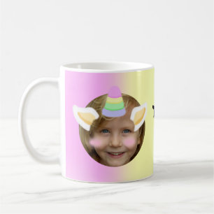 Anpassadet Kawaii Unicorn Purikura Stil Kaffemugg