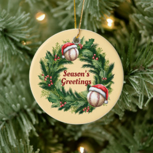 Anpassadet Keepsaké i Santa Cap Baseball Julgransprydnad Keramik