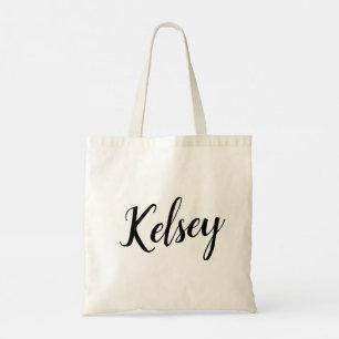 Anpassadet Kelsey Script Design Tote Bag Tygkasse