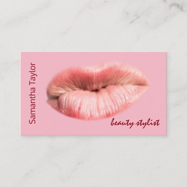 Anpassadet Kissing läppar skönhetslista Visitkort (Framsida)