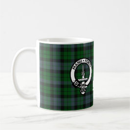 Anpassadet klan Mackay Vapensköld Badge & Tartan Kaffemugg