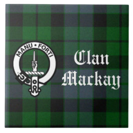 Anpassadet klan Mackay Vapensköld Badge & Tartan Kakelplatta
