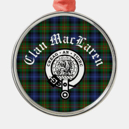 Anpassadet klan MacLaren Vapensköld Badge & Tartan Julgransprydnad Metall